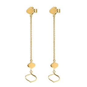 Chic Princess Yellow Gold Plated Long Earrings-